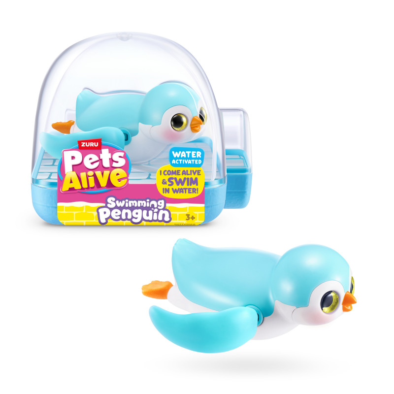Zuru Pets Alive plaukiojantis pingvinas - įvairių spalvų robotizuota vonios žaislas