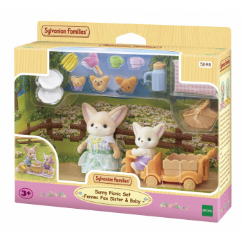 EPOCH Sylvanian Families Sunny Picnic rinkinys - Feneko lapės sesuo ir kūdikis