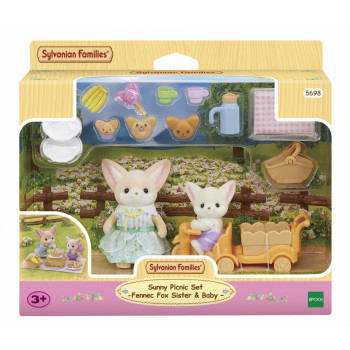 EPOCH Sylvanian Families Sunny Picnic rinkinys - Feneko lapės sesuo ir kūdikis