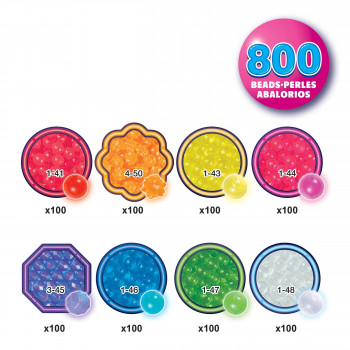 EPOCH Aquabeads Neon karoliukų papildymo pakuotė – 600 vientisų karoliukų 8 neoninių spalvų, vandeniu aktyvuojami, suderinami su visais Aquabeads rinkiniais