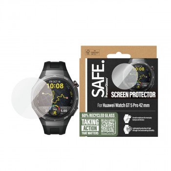 PanzerGlass SAFE grūdinto stiklo ekrano apsauga, skirta Huawei Watch GT 5 Pro 42mm