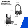 Plantronics Voyager 4320 UC belaidė Bluetooth ausinė su įkrovimo stoveliu, USB-A adapteriu, sertifikuota Microsoft Teams, juoda