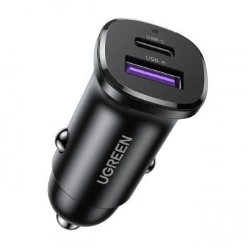 UGREEN EC305 30W USB-C + USB-A sieninis įkroviklis PD 3.0 PPS Quick Charge 3.0 juodas