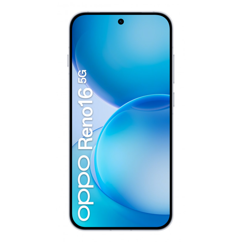 OPPO Reno16 5G 8GB RAM 512GB atmintis 6,7 colio AMOLED 120Hz ekranas, 50MP OIS triguba kamera, 80W greitas įkrovimas, baltas