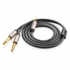 UGREEN 3,5 mm TRS į dvigubą 6,35 mm TS garso Y skirstytuvas, 2 m, pilka