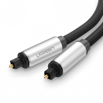 UGREEN Toslink garso kabelis, pintas nailonas, 3m sidabrinis