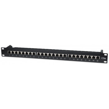 Intellinet 513487 24 prievadų Cat5e STP 1U montuojamas skydelis, juodas