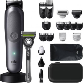 Braun AIO 9540 All-in-One Style rinkinys, šlapias ir sausas elektrinis skustuvas ir trimeris, 60 min veikimo, 7 priedai, juodas