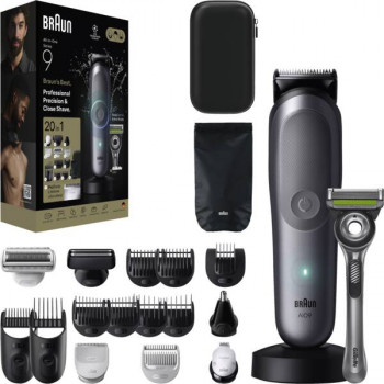Braun AIO 9540 All-in-One Style rinkinys, šlapias ir sausas elektrinis skustuvas ir trimeris, 60 min veikimo, 7 priedai, juodas