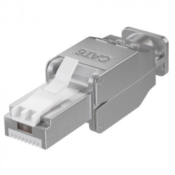 Techly 105889 Įrankiais nereikalaujantis RJ45 Cat6 STP modulinis jungiklis, 1G, ekranuotas, permatomas