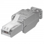 Techly 105889 Įrankiais nereikalaujantis RJ45 Cat6 STP modulinis jungiklis, 1G, ekranuotas, permatomas