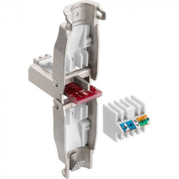Techly 105872 Cat.6a STP RJ45 modulinis connectorius be įrankių, 10G, cinko lydinys, AWG 22-26