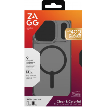 ZAGG Santa Cruz Snap apsauginis dėklas, skirtas iPhone 17 Pro – Midnight Black