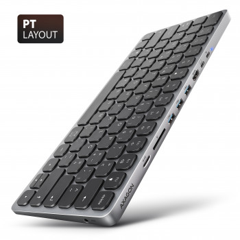 AXAGON HMC-KB-PT USB-C 5Gbps klaviatūra (PT) 9-in-1 šakotuvas