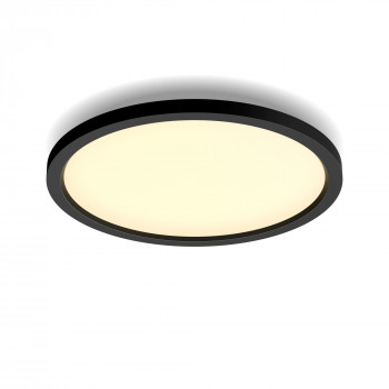 Philips Hue Aurelle Round Panel Light Black - 2200 lm, White Ambiance, Bluetooth ir Zigbee protingas LED lubų šviestuvas