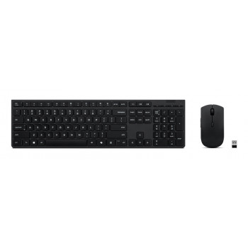 Lenovo Professional belaidžio klaviatūros ir pelės rinkinys – danų išdėstymas, 1600 DPI, 2,4 GHz, juoda