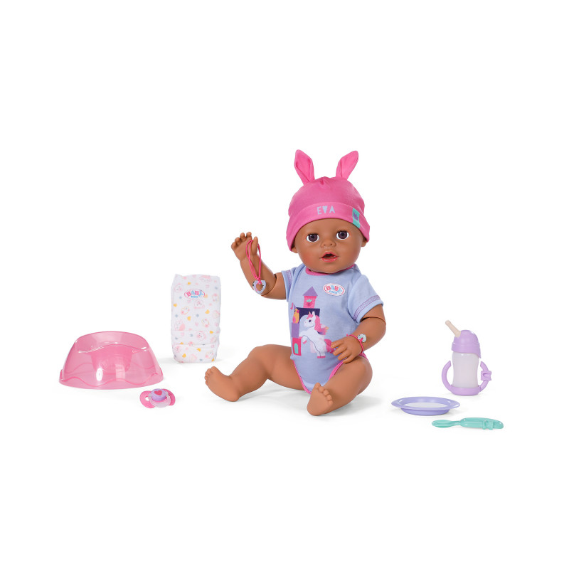 ZAPF CREATION BABY born Eva Click & Play 43cm lėlė su blond plaukais ir mėlynomis akimis