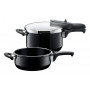 SILIT Silargan Sicomatic t-Plus greitpuodžių rinkinys 4,5 l + 3,0 l, 22 cm, juodas