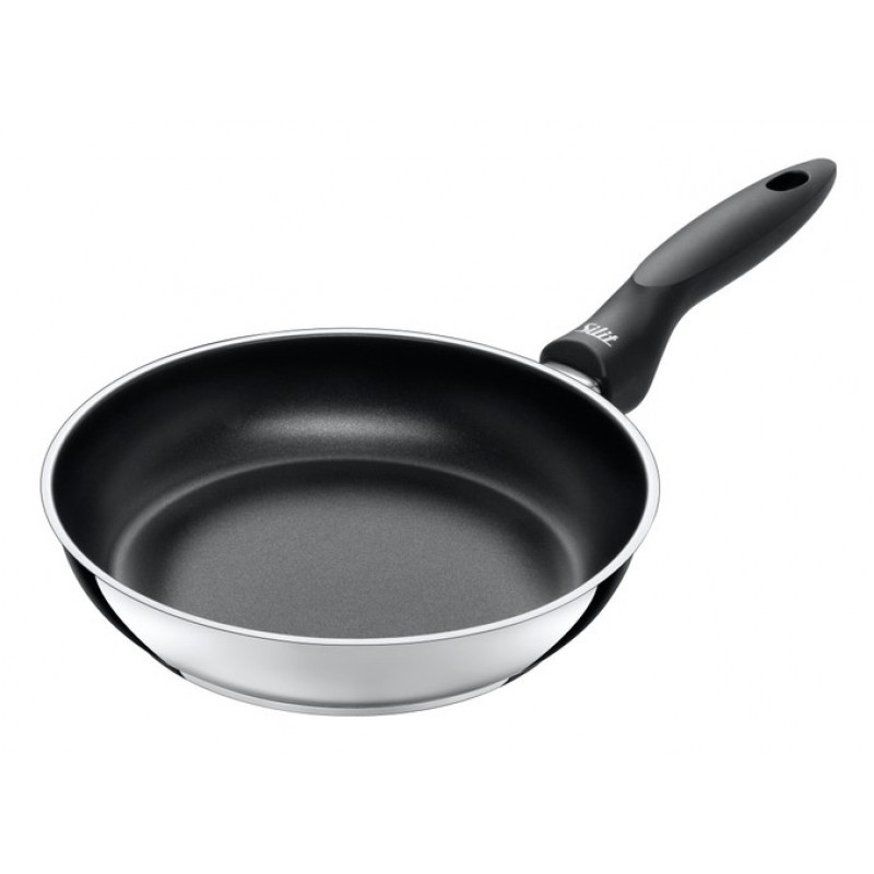 SILIT Domus keptuvių rinkinys 24 ir 28 cm, nerūdijantis plienas su juoda rankena, tinka indukcijai, 2 dalių