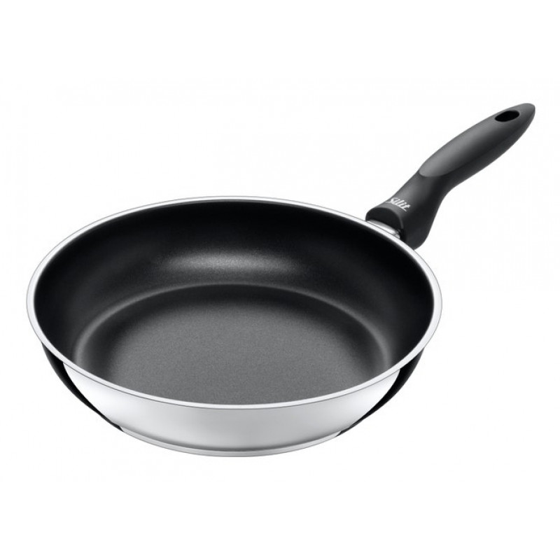 SILIT Domus keptuvių rinkinys 24 ir 28 cm, nerūdijantis plienas su juoda rankena, tinka indukcijai, 2 dalių
