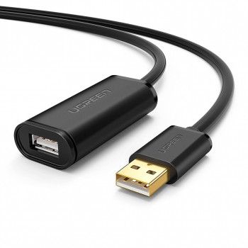 UGREEN US121 aktyvus USB 2.0 prailginimo kabelis, 5 m, juodas