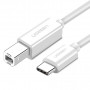 UGREEN US241 USB 2.0 USB-C į USB-B spausdintuvo kabelis, 1,5 m, baltas