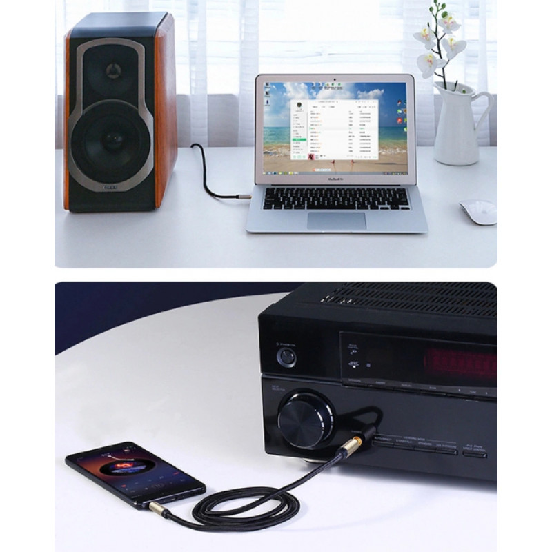 UGREEN 3.5mm vyriškas į vyrišką TRS audio kabelis 5m pilkas (10630)