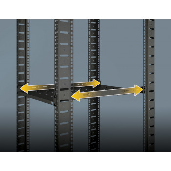 Intellinet Rack - Regal - su reguliuojamomis juostomis, fiksuotas montavimas - juodas, RAL 9004 - 1U - 48,3 cm (19)