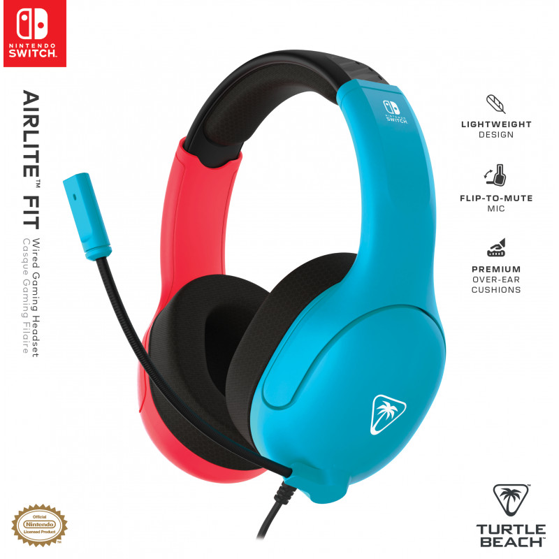 Turtle Beach Airlite Fit laidinės žaidimų ausinės - Neon Blue & Red TBS-8002-25