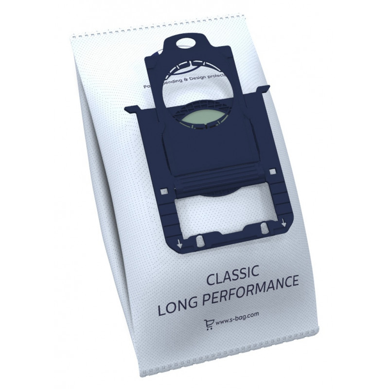 AEG GR201SM s-bag Classic Long Performance dulkių siurblio maišeliai, 8 vnt., mėlyni/balti, VX4 serijai, 900 168 824