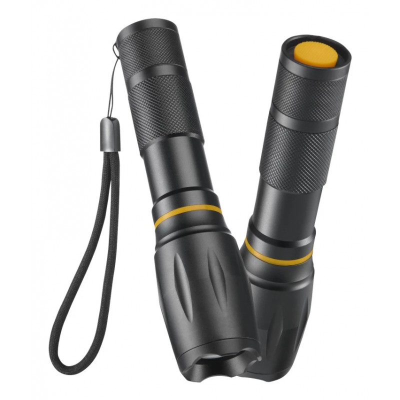 Hama W200 2-in-1 LED žibintuvėlis, 200 lm, Zoom Focus, 3 režimai, juodas