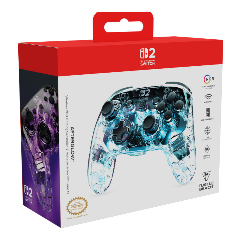 Turtle Beach Afterglow Transparent Wireless RGB žaidimų pultas, skirtas Nintendo Switch 2