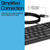 HP Desktop 320K Laidinė USB klaviatūra - Belgijos AZERTY išdėstymas, juoda, viso dydžio su skaičių klaviatūra, atspari išsiliejimui, skirta thin client ir staliniams kompiuteriams (9SR37AA#AC0)