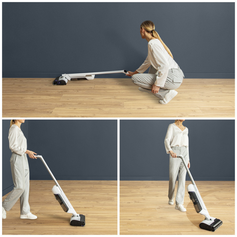 Rowenta GZ7540 X-Clean 10 belaidis šlapio ir sauso valymo siurblys, 60 min. veikimo laikas, savaiminis valymas ir džiovinimas, LED ekranas, 3 režimai, 0,9 L švaraus vandens bakas
