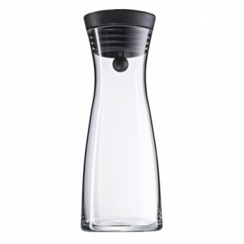 WMF Basic vandens karafė 0,75 l, stiklinė su nerūdijančio plieno dangteliu ir silikono tarpine, permatoma/juoda 06.1771.6040