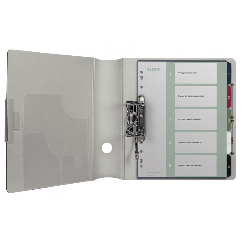 Leitz Register 1235 Style DIN A4 1-5 polipropileno daugiaspalviai 5 itin platūs skirtukai, spausdinami kompiuteriu 1235-00-00