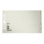 Leitz Manila Board A-Z registro skirtukai, A5 gulsčio formato, 20 dalių, pilki, 100 gsm, 80 mm perforacija su sustiprintomis skylėmis (1206-00-85)