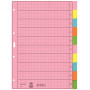 LEITZ A4 10 dalių tušti indeksų skirtukai, įvairiaspalviai, 130 gsm, sustiprintos skylutės 4340-00-00