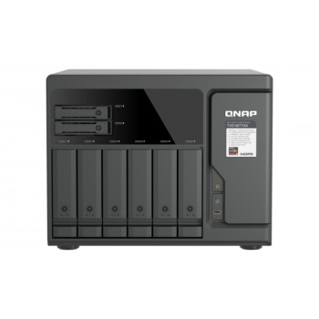 QNAP TVS-H877AX-R5-16G 8 skyrių QuTS hero NAS, AMD Ryzen V1500B, 16GB RAM, 2x2.5GbE, 2U Rackmount