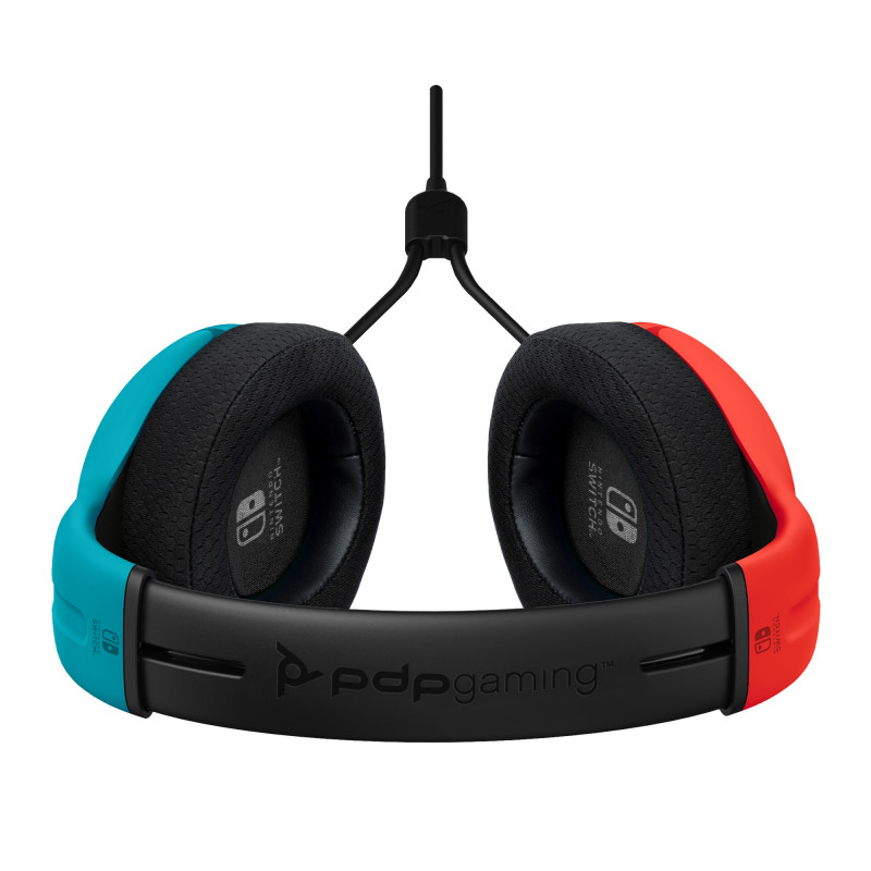 PDP Gaming LVL40 laidinės stereo žaidimų ausinės Nintendo Switch, mėlynos/raudonos