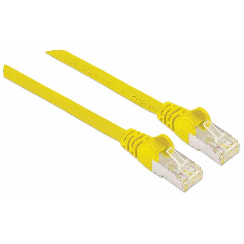 Intellinet High Performance Cat.7 SFTP tinklo prievado kabelis, 15 m, RJ-45 Male to RJ-45 Male, geltonas, be halogenų, Snagless 741125