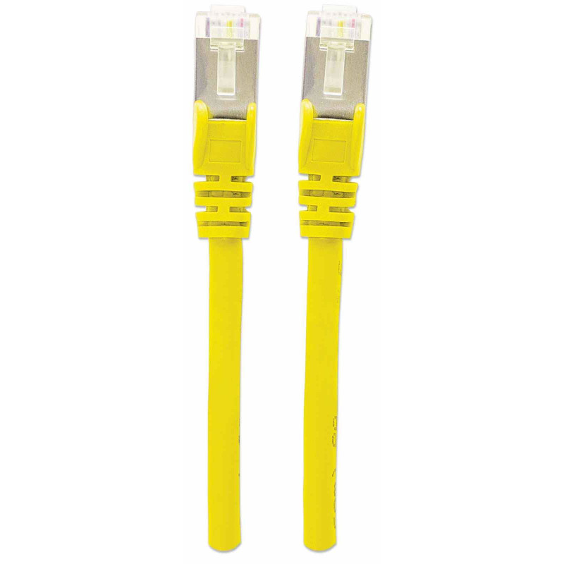 Intellinet High Performance Cat.7 SFTP tinklo prievado kabelis, 15 m, RJ-45 Male to RJ-45 Male, geltonas, be halogenų, Snagless 741125