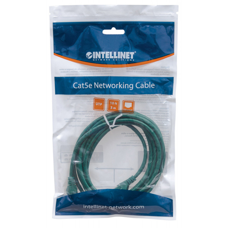 Intellinet Cat6 UTP tinklo kabelis, RJ45, lietas, 7,5 m, žalias 342520