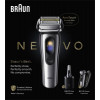 Braun NEVO 17000cc elektrinė skutimosi mašinėlė su Clean&Charge stotimi, 5 režimai, 360° galvutė, chromo/sidabro spalvos 349659