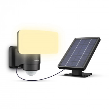 Philips LED saulės lauko apsauginis šviestuvas Tylus 3000K juodas 100lm IP44 PIR 00231931