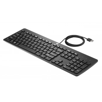 HP Business Slim USB klaviatūra - ispanų QWERTY, atspari išsiliejimams, juoda