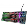 Trust Gaming GXT833 THADO TKL žaidimų klaviatūra – be skaitmenų bloko, metalinis viršutinis dangtelis, daugiaspalvis LED apšvietimas, membraninė, laidinė USB