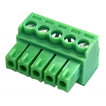 VIVOLINK 5 kontaktų 5,08 mm žingsnio varžtinis gnybtų jungtis Phoenix, žalia