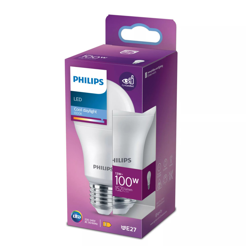 Philips LED Bulb A60 E27, atitinkanti 100W