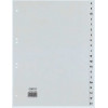REXEL HETZEL A4 A-Z skyriklis su 20 kortelėmis, polipropilenas, pilkas, 80-80-80 mm perforacija 25240481